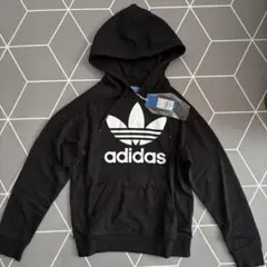 adidas ブラック フード付きパーカー XS