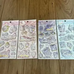 キラキラカプセルシール　サンリオ　4枚セット　クロミ　シナモロール　マイメロ等