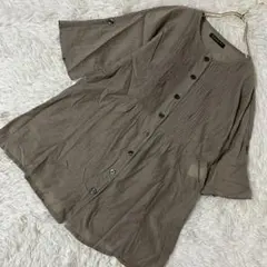 BEAUTY&YOUTH シャツブラウス カーキ シルク 日本製