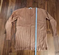 ブラウン Vネック 長袖ニット レディース Free