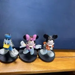 ディズニー　ミッキー ドナルド　ミニーマスコットキーホルダーフィギュア