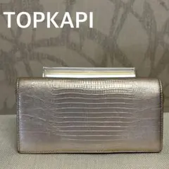 TOPKAPIトプカピ　リザード型押し ゴールド系 二つ折り長財布　Rのサムネイル