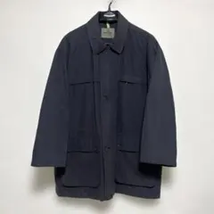 ネイビー 中綿ステンカラージャケット 中綿ハーフコート