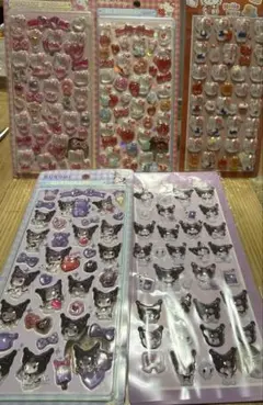 ハローキティ クロミ　ボンボンドロップシール3D 可愛い５種類