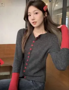 バイカラーカーディガン Sサイズ