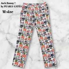 パーリーゲイツ ストライプゴルフパンツ 4 ロゴワッペン 綿ストレッチ
