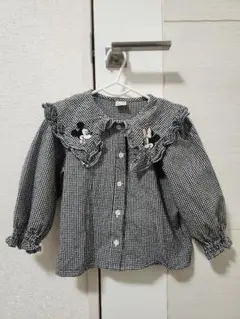 petit main チェック柄長袖シャツ