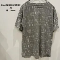 GIANNI LO GIUDICE 36 麻100 半袖チュニック グレー 総柄のサムネイル