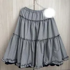 しまむら 青木美沙子 リバーシブル ティアードスカート L 新品 ニナスコラボ