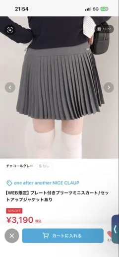 one after another NICE CLAUP プリーツミニスカートのサムネイル