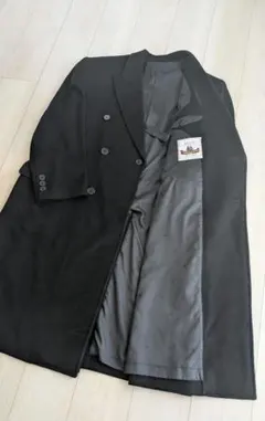 ビキューナ WOOLEXPO カシミヤ チェスターロングコート 黒 英国