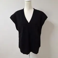 ザラ/ZARA オーバーサイズ ノースリーブ トレーナー【S】起毛 ブラック