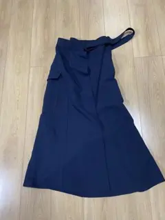 ZARA カーゴラップスカート ネイビー M 巻きスカート フレア ロング