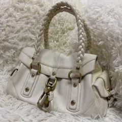 Francesco Biasia Ivory Leather Handbag