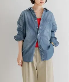 アーバンリサーチ ライトデニムシャツ インディゴ フリーサイズ(M〜L)