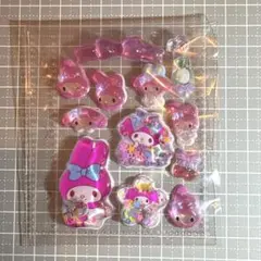 マイメロディ　ボンボンドロップシール　ウォーターシール　3D立体シール