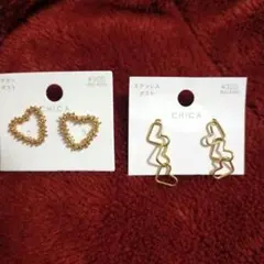 ⭐️新品未使用 ピアス 2点 キラキラ かわいい ハート おしゃれ 3連