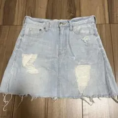 LOWRYS FARM デニムミニスカート ダメージ加工 Mサイズのサムネイル