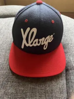 【XLARGE】 XLARGE キャップ／ネイビー×レッド　※美品のサムネイル