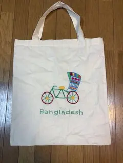 Bangladesh 自転車刺繍 トートバッグ