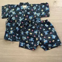 Cache cache 男の子 甚平 黒地 和風柄　90センチ
