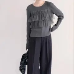 cocaチュールドッキングリブニット