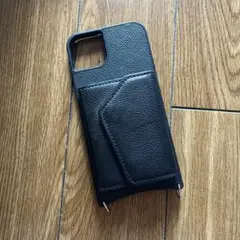 iPhone13 14 15 16Plus共通カバー黒色ポケット付き　送料無料