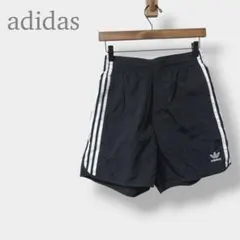 【adidas アディダス】ハーフパンツ M ブラック 3本ライン ウエストゴム