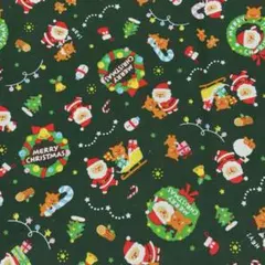 クリスマス　コスモテキスタイル 綿プリント　1m
