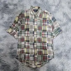 00s✨️ラルフローレン✨️パッチワークマドラス半袖シャツ S Vintageのサムネイル