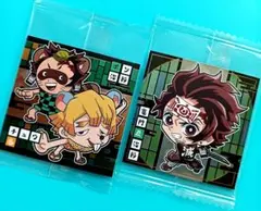 鬼滅の刃 ディフォルメシールウエハース【竈門炭治郎】【ぽん治郎 善逸】２枚セット