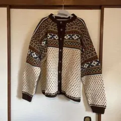 Vintage Nordic Hand Knit Cardigan 古着