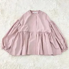 リフレクト バンドカラーシャツブラウス 美品 アッシュピンク 綺麗 