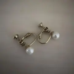 ホワイトパール クリップ式イヤリング