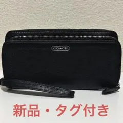 【新品タグ付】長財布 COACH オールドコーチ ダブルジップ 黒のサムネイル
