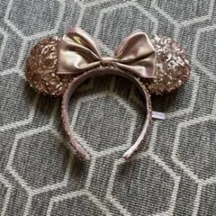 ミニーマウス ピンクゴールド スパンコールカチューシャ