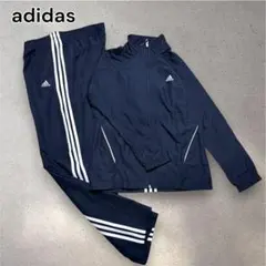 【adidas】レディース ウインドブレーカー セットアップ 紺 上M / 下L