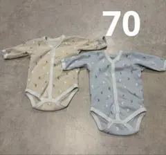 ロンパース 長袖 肌着 2着セット 男の子 70