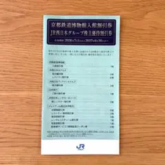 JR西日本 株主優待割引券 冊子 京都鉄道博物館 入館割引券付♪