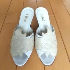お値下げ！☆Chloeミュール☆22.5cm 白ベージュのサムネイル