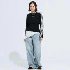 アディダス オリジナルス スリム ソリッド スパイク ニット スウェットシャツ