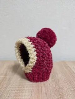 ハンドメイド犬帽子111　ポンポン1個　18〜24サイズ