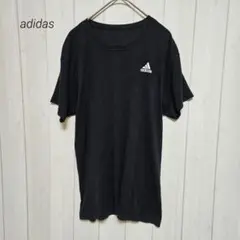 アディダス adidas 半袖Tシャツ ロゴTシャツ 薄手 M 黒