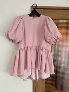 美品✨ツルバイマリコオイカワ Eleonore ペプラムブラウス ピンク