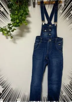 ☆キッズ用☆ダークブルー デニム オーバーオール　オシャレ　残り1点