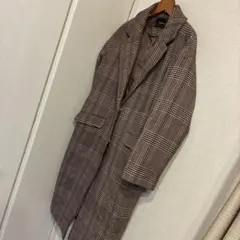 シンプリシチェ　ブラウン系チェック柄ロングコート