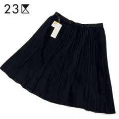 23区 プリーツスカート ラメ　ブラック 黒 ひざ丈 新品タグ付 48 上品のサムネイル