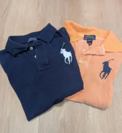 ラルフローレン　キッズ　7歳用　ポロシャツ　2枚セット（ ネイビー &オレンジ）