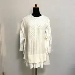 ホワイト ニットベスト & ティアードドレス セット マジェスティックレゴン