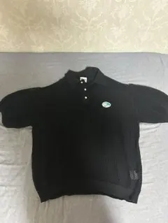 メッシュ素材 ブラック ポロシャツ L